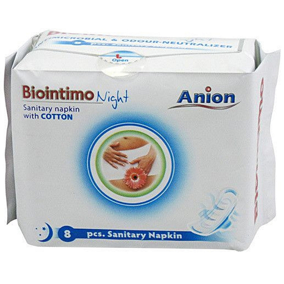 Biointimo Night Anion noční hygienické vložky 8 kusů