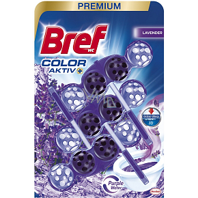 Bref WC Purple Aktiv Lavender, WC blok v kuličkách, vůně levandule, 3 x 50 g