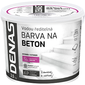 DENAS NA BETON vrchní barva na beton, 0905 šedý protiskluz, 2,5 kg