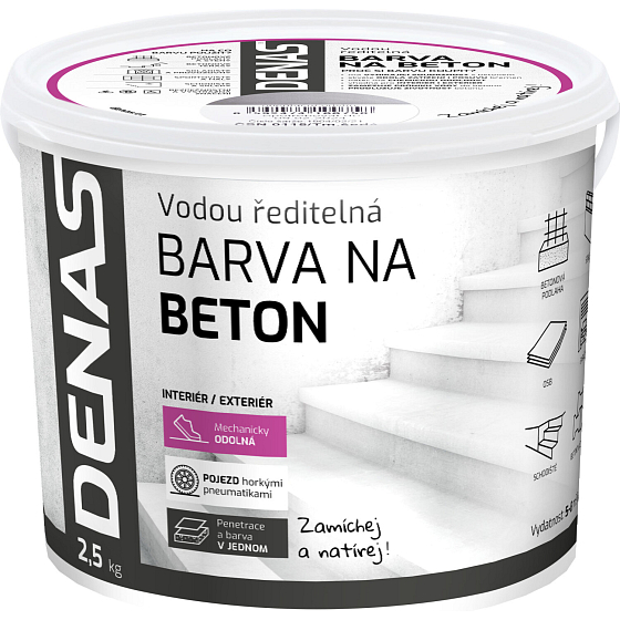DENAS NA BETON vrchní barva na beton, 0905 šedý protiskluz, 2,5 kg