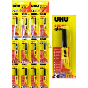 Uhu Super Glue super silné sekundové lepidlo pro lepení plastů, kovů, gumy 3 g