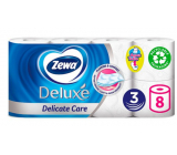 Zewa Deluxe Aqua Tube Delicate Care toaletní papír 150 útržků 3 vrstvý 8 kusů, rolička, kterou můžete spláchnout