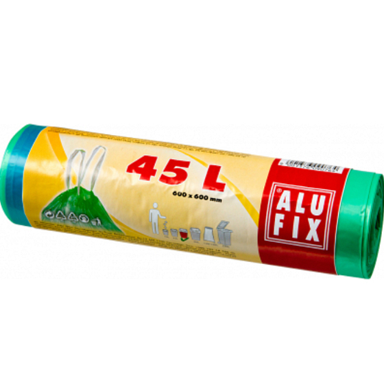Alufix Sáčky do odpadkového koše zatahovací zelené, 14 µm, 45 litrů, 60 x 60 cm, 20 kusů