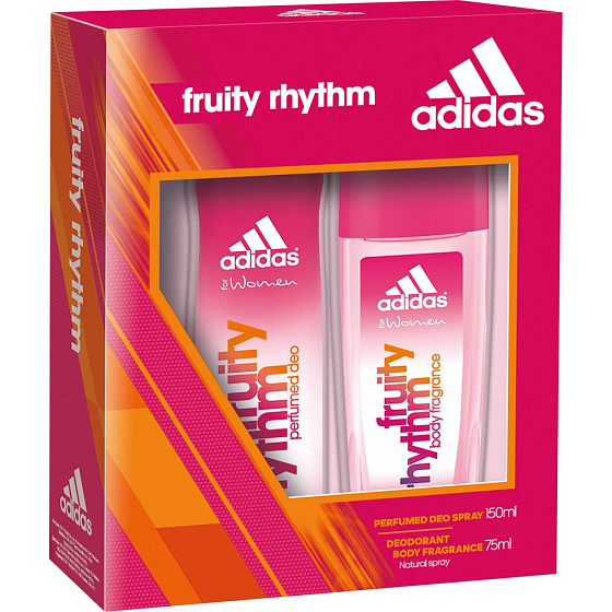 Adidas Fruity Rhythm parfémovaný deodorant sklo 75 ml + deodorant sprej 150 ml, kosmetická sada