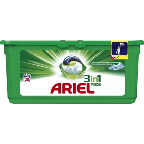 Ariel 3v1 Mountain Spring gelové kapsle na praní prádla 28 kusů 837,2 g