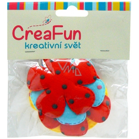 CreaFun Textilní dekorace Květina mix barev 5,5 cm 5 kusů