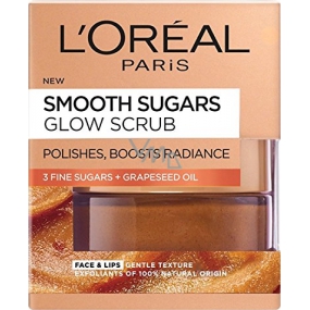 Loreal Paris Smooth Sugars Glow Scrub jemný rozjasňující cukrový peeling 50 ml