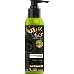 Nature Box Avokádo Regenerační krém na vlasy přírodní pro všechny typy vlasů, bez fixace se 100% za studena lisovaným olejem, vhodné pro vegany dávkovač 150 ml