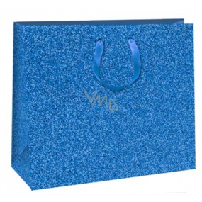 Ditipo Dárková papírová taška Glitter 31 x 12 x 26 cm modrá