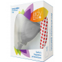 LadyCup Menstruační kalíšek transparentní, velký L + Milton sterilizační tablety