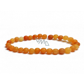 Avanturín oranžový matný náramek elastický přírodní kámen, kulička 6 mm / 16 - 17 cm, kámen štěstí a prosperity