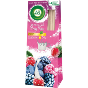 Air Wick Reed Diffuser Essential Oils Sparkling Berry Bliss - Vůně zimního ovoce vonné tyčinky osvěžovač vzduchu 33 ml