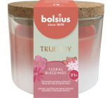 Bolsius True Joy Floral Blessings vonná svíčka ve skle s korkovým víčkem 80 x 75 mm, doba hoření 21 hodin