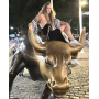 Charm Sterlingové stříbro 925 Býk, Charging Bull - Wall Street ve finančnickém centru New York City, přívěsek na náramek cestování