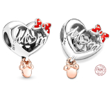 Charm Sterlingové stříbro 925 Disney Minnie Mouse Mom - Maminka, korálek na náramek