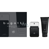 Bugatti Signature Black toaletní voda 100 ml + sprchový gel 200 ml, dárková sada pro muže