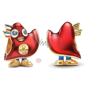 Charm Sterlingové stříbro 925 Paříž 2v1 2024 Olympiáda Maskot, korálek na náramek sport