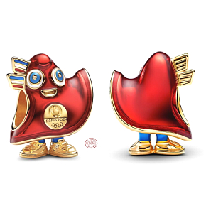 Charm Sterlingové stříbro 925 Paříž 2v1 2024 Olympiáda Maskot, korálek na náramek sport