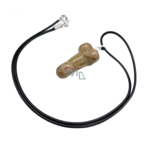 Unakite Penis amulet pro plodnost, přívěsek přírodní kámen ručně broušený 3 cm, kámen osobního růstu a vizí