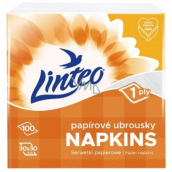 Linteo Satin papírové ubrousky 33 x 33 cm 100 kusů bílé