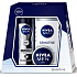 Nivea Men Univerzální krém pro muže 30 ml + Invisible Black & White Power antiperspirant sprej pro muže 150 ml + Sensitive sprchový gel 250 ml, kosmetická sada