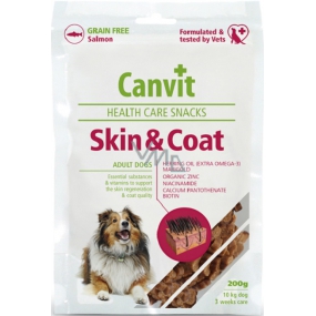 Canvit Health Care Snacks Skin & Coat Pamlsek pro psy k regeneraci kůže a kvality srsti 200 g