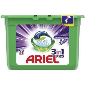 Ariel 3v1 Lavender Freshness gelové kapsle na praní prádla 14 kusů 378 g