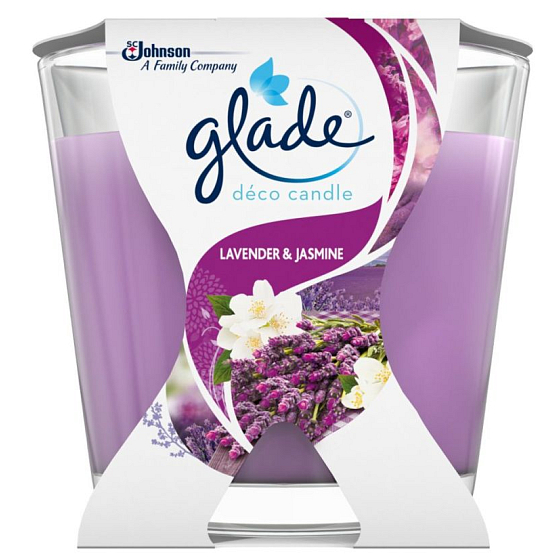 Glade Lavender & Jasmine Levandule a jasmín vonná svíčka doba hoření až 30 hodin 70 g
