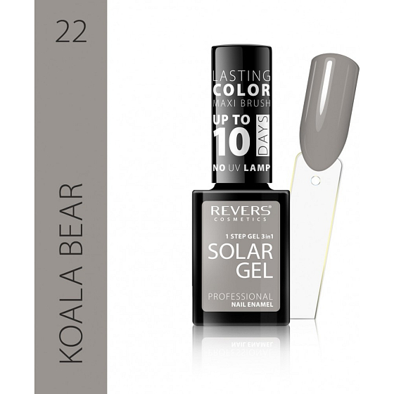 Revers Solar Gel gelový lak na nehty 22 Koala Bear 12 ml