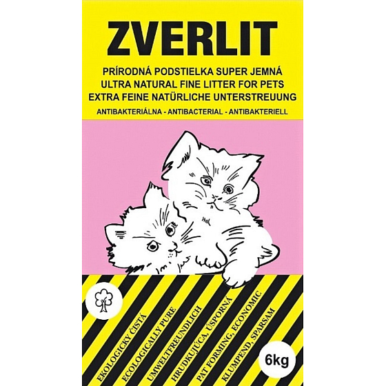 Zverlit Podestýlka ekologická růžová pro kočky a hlodavce s vůní super jemná hrudkující 6 kg
