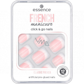 Essence French Manicure Click & Go Nails umělé nehty 01 Classic French 12 kusů