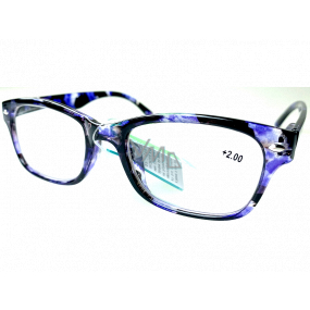 Berkeley Čtecí dioptrické brýle +2 plast černo-fialové 1 kus MC2197