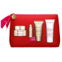 Clarins Nutri-Lumiére revitalizační denní krém 50 ml + vyživující krém 10 ml + vyživující noční krém 15 ml + pečující krém na ruce a nehty 30 ml + kosmetická taštička, kosmetická sada pro ženy