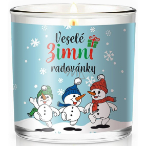 Nekupto Fashion vánoční vonná svíčka Veselé zimní radovánky 7 x 7,5 cm