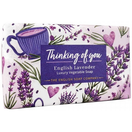 English Soap Myslím na tebe - Levandule přírodní parfémované toaletní mýdlo s bambuckým máslem 190 g