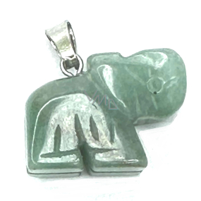 Aventurin zelený Slon přívěsek přírodní kámen, ručně broušená figurka 1,8 x 2,5 x 8 mm, kámen štěstí