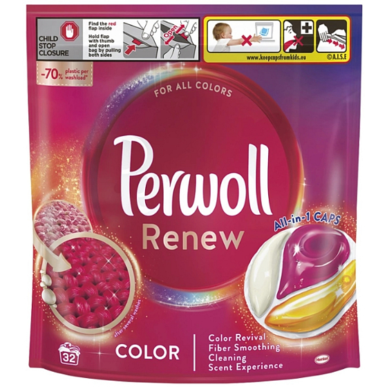 Perwoll Renew Color Caps kapsle na praní barevného prádla 32 dávek