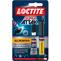 Loctite Super Attak Ultra Plastik vteřinové lepidlo obsah 2g + aktivátor, 4 ml