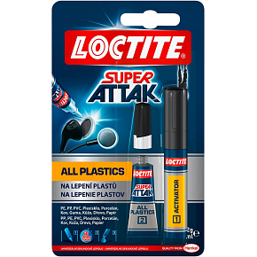 Loctite Super Attak Ultra Plastik vteřinové lepidlo obsah 2g + aktivátor, 4 ml Loctite Super Attak Ultra Plastik vteřinové lepidlo obsah 2g + aktivátor, 4 ml