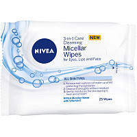 Nivea Micelární čistící pleťové ubrousky 3v1, 25 ks