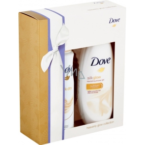 Dove Silk vyživující sprchový gel 250 ml + Silk Dry antiperspirant sprej 150 ml, kosmetická sada