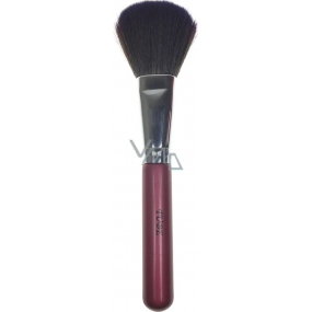 Kosmetický štětec se syntetickými štětinami na pudr bordó rukojeť 17 cm