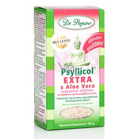 Dr. Popov Psyllicol Extra s Aloe Vera rozpustná vláknina, napomáhá správnému vyprazdňování, navozuje pocit sytosti 100 g