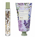 Heathcote & Ivory Flower Blooms Lavender Garden parfémovaná voda roll-on pro ženy 12 ml + krém na ruce 50 ml, dárková sada