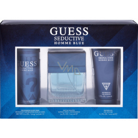 Guess Seductive Homme Blue toaletní voda pro muže 100 ml + sprchový gel 200 ml + deodorant sprej 226 ml, dárková sada pro muže