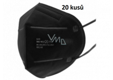 Bari Medical Respirátor ústní ochranný 5-vrstvý FFP2 obličejová maska černá 20 kusů
