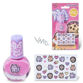 Martinelia My Best Friends lak na nehty 4 ml + samolepky na nehty, dárková sada pro děti