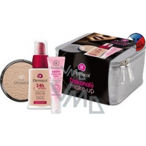 Dermacol báze pod make-up 10 ml + make-up 30 ml + pudr 8 g + stříbrná etue, kosmetická sada
