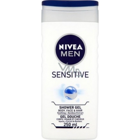 Nivea Men Sensitive sprchový gel na tělo, tvář a vlasy 250 ml