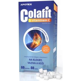 Apotex Colafit čistý krystalický kolagen s vitaminem C doplněk stravy 60 kostiček + 60 tablet